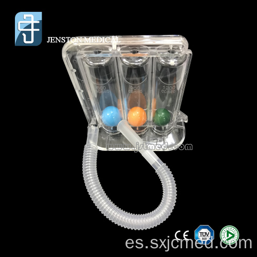 Espirómetro médico de tres bolas para entrenador respiratorio